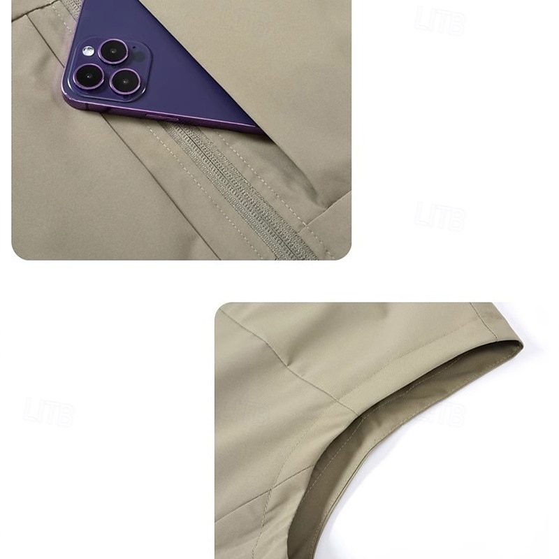 Pánské Kamizelka Vesta Rybářská vesta Dağcı Yeleği Denní Rande Dovolená Módní Na běžné nošení Jaro léto Kapsy Polyester Pohodlné Bez vzoru Zip Stojáček Běžný Černá Khaki Armádní zelená Tmavomodrá 2025 - $31.99 –P10