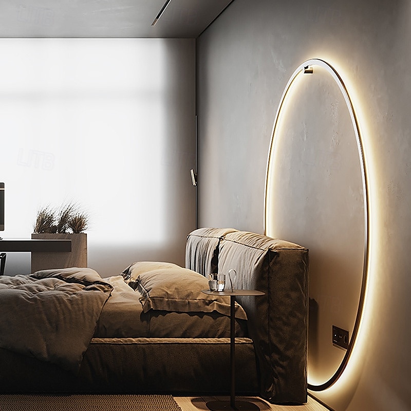 luzes de parede led redondas para ambientes internos, arandelas de parede, luminárias de parede modernas, luminárias de parede circulares de meados do século, decoração de parede, ouro e preto 85-265v de 2025 por $82.99 –P5