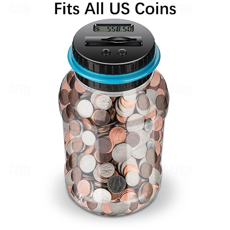 Alcancía digital para contar dinero con capacidad para 800 monedas, perfecta para niños, funciona con pilas (no incluidas), se adapta a todas las monedas de EE. UU. Regalo para Halloween, Acción de 2025 - $22.99 –P8