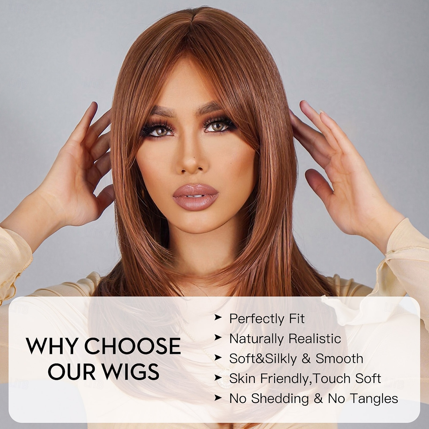 Synthetic Wig Uniforms Career Costumes Princess Straight kinky Straight Middle Part Layered Haircut Machine Made Wig 22 inch Black / Brown Synthetic Hair Women's Cosplay Party Fashion Dark Brown 2026 - $25.99 –P2