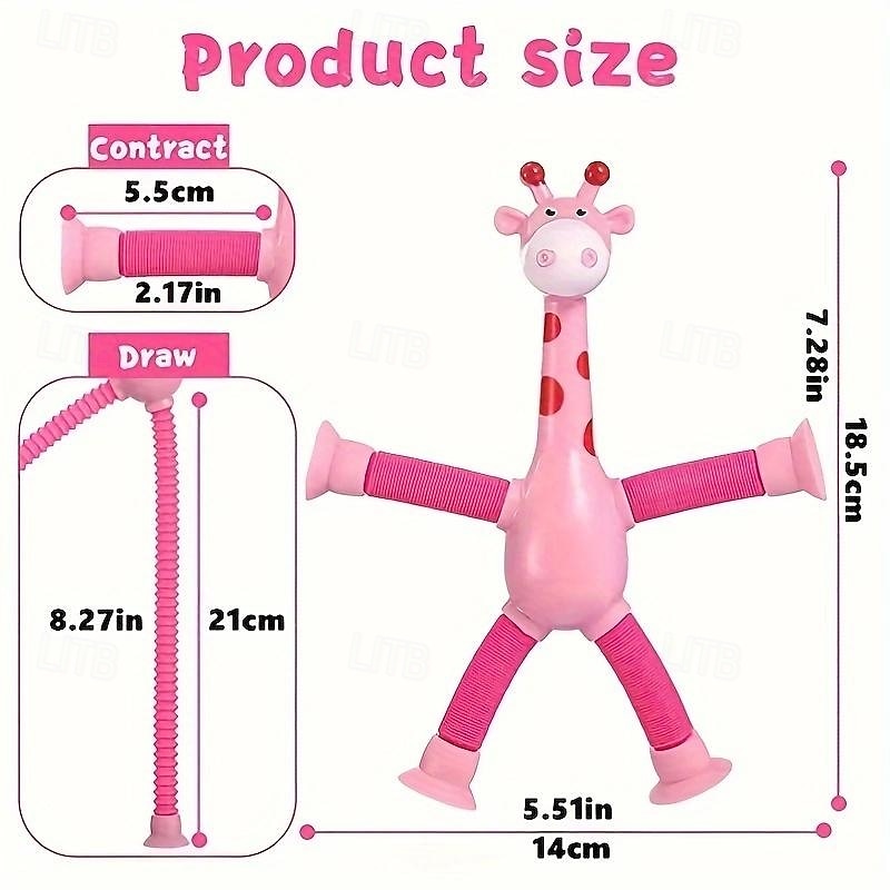 4pcs Giraffe Stretching Toy Suction Cup Variety Shape Stretching Tube Decompression Novelty Educational Children's Toys halloween christmas gift 2025 - $24.99 –P2