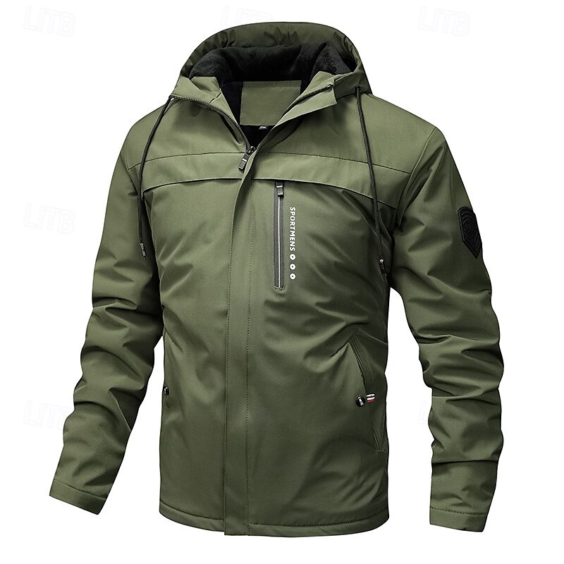 Per uomo Giacca in pile da escursione Inverno All'aperto Tenere al caldo Fodera di vello Giacche in pile Cerniera intera Scalate Campeggio / Escursionismo / Speleologia Viaggi Nero Bianco Verde del 2025 a $39.99 –P11