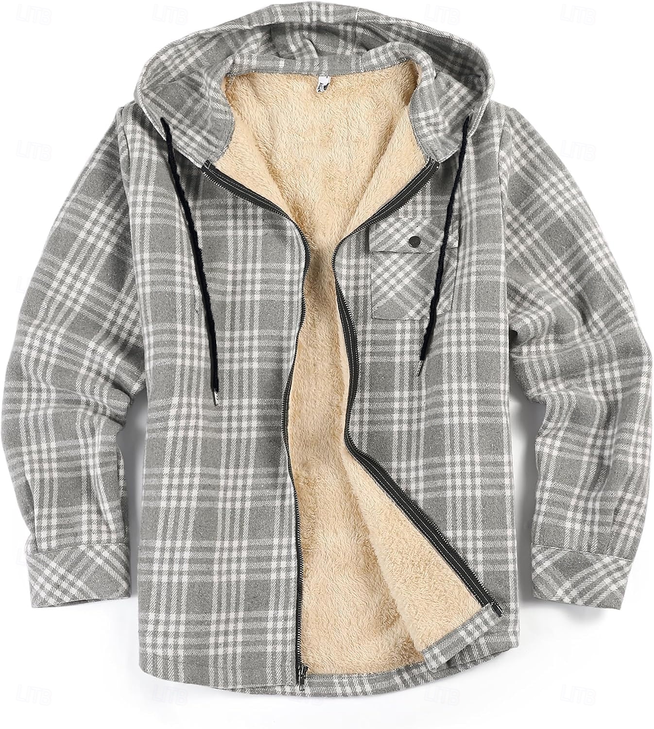 Herren Hemdjacke Kapuzenjacke Shacket Flanell-Fleecejacke Täglich Urlaub warm Mit Kapuze Herbst Winter Schottenstoff Kariert Modisch Strassenmode Kargen Standard Schwarz Dunkelrot Hellgrün Rote Blau 2025 - $60.99 –P12