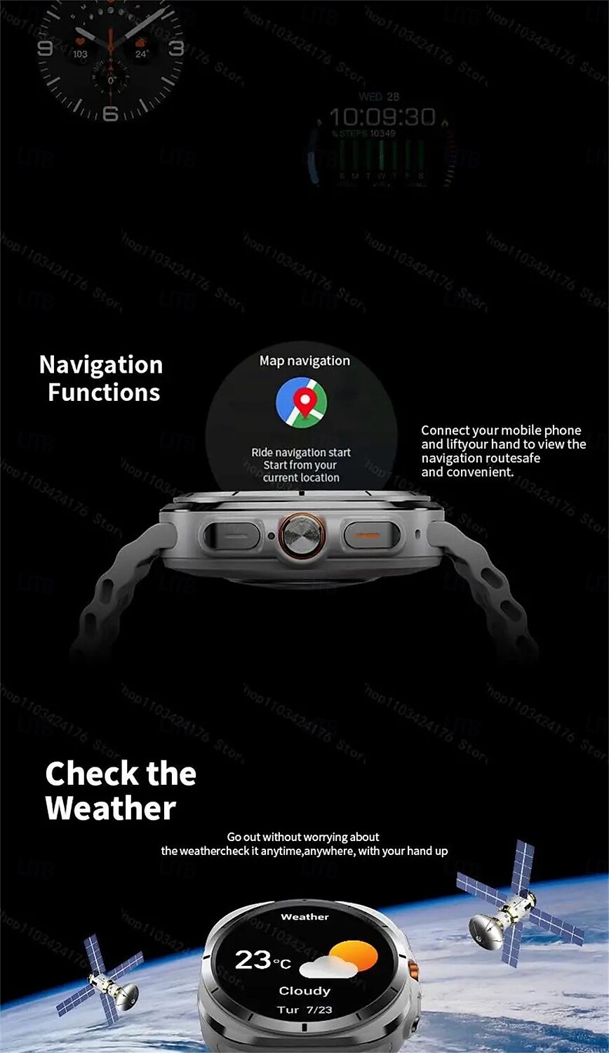W7 AMOLED Smart Watch Ultra 7 Ai Dail 3D Menu SOS Compass Men Women Bluetooth Call Wireless Charging Sport Smartwatch 2025 - $54.99 –P9