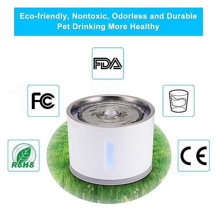 Câini Pisici Animale Mici Bol automat de băut / Boluri pentru pisici pentru câini 3 L Oțel inoxidabil ABS + PC Automat Ușor de Instalat Fântână Mată Alb Castroane & Hrănirea Casă 2025 - $45.99 –P2