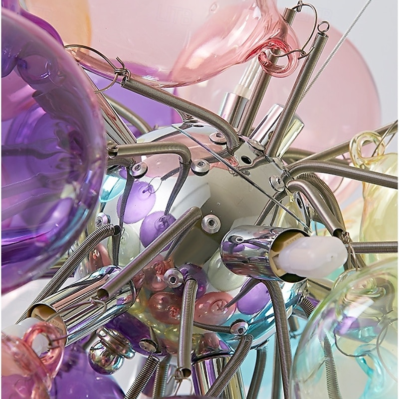 Suspension LED blanc chaud 3/5/8 lumières design moderne Spoutnik G9 globe en verre coloré abat-jour en verre lustre câble réglable plafonnier pour îlot de cuisine chambre à coucher boules à bulles de 2025 ? $449.99 –P5