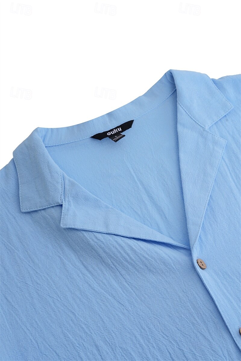 Chemise Homme Manches Courtes été - Légère, Décontractée, Style Plage Ou Casual, Boutonnée, Plusieurs Coloris Disponibles