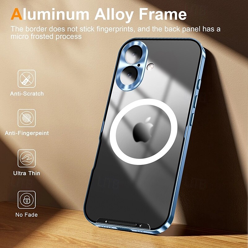 Phone Case For iPhone 16 Pro Max iPhone 15 Pro Max iPhone 14 Pro Max iPhone 13 Pro Max Magnetic Adsorption With Magsafe Camera Lens Protector Support Wireless Charging Shockproof Acrylic Aluminum 2025 - $28.99 –P11