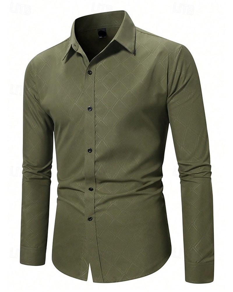 Per uomo Camicia Camicia elegante Camicia con Bottoni Plaid Matrimonio Feste Rosso Verde Grigio Manica Lunga Bavero Primavera & Autunno Abbigliamento del 2026 a $30.99 –P2