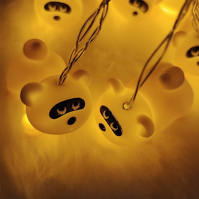 graziose luci a forma di orso in vinile con suono a led, 1,5 m, 10 led, alimentate a batteria, per interni ed esterni, per natale, matrimonio, compleanno, festa, casa, cameretta dei bambini del 2025 a $15.99 –P2