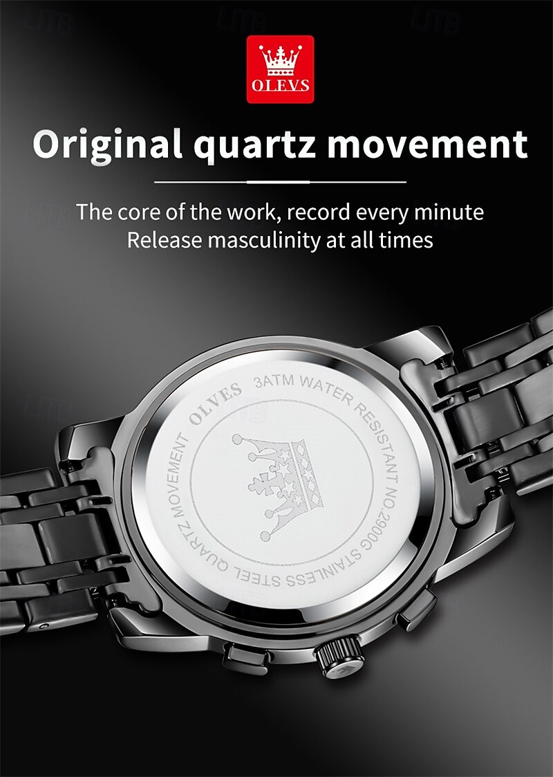 New Olevs Brand Trend Fashion Men'S Watches Luminous Chronograph Digital Scale Multifunction Waterproof Simple Quartz Watch Men'S Wristwatch 2025 - $32.99 –P5