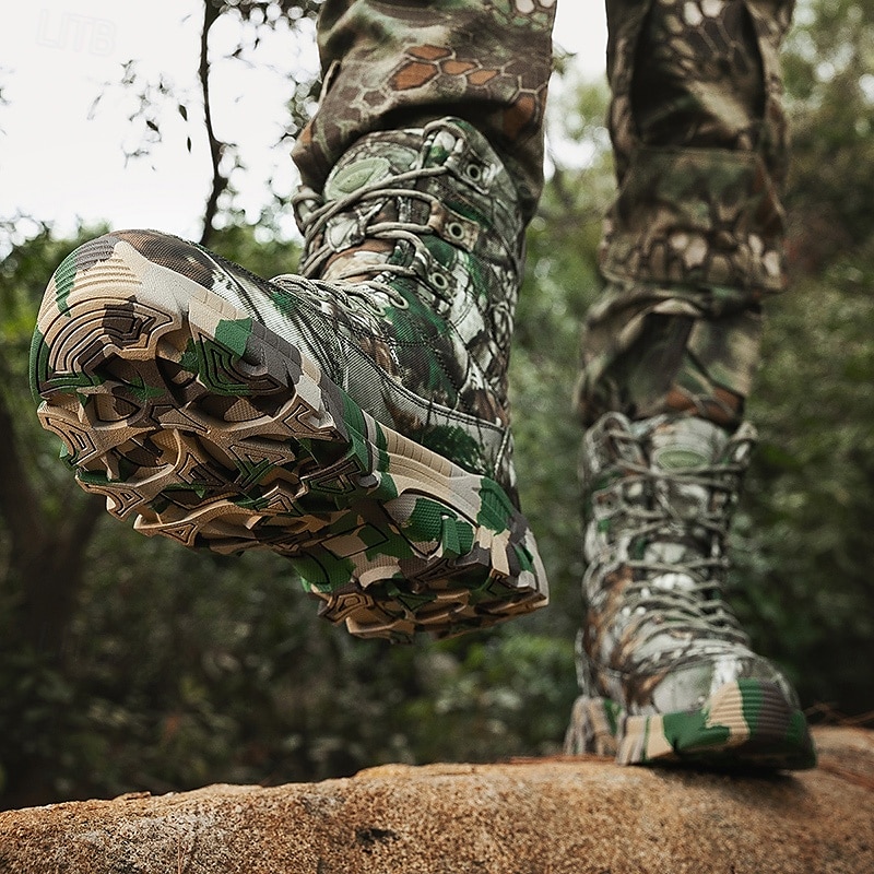 bottes de combat tactiques camouflage désert pour hommes – légères, respirantes et durables pour la randonnée en plein air et l'utilisation militaire de 2025 ? $64.99 –P14