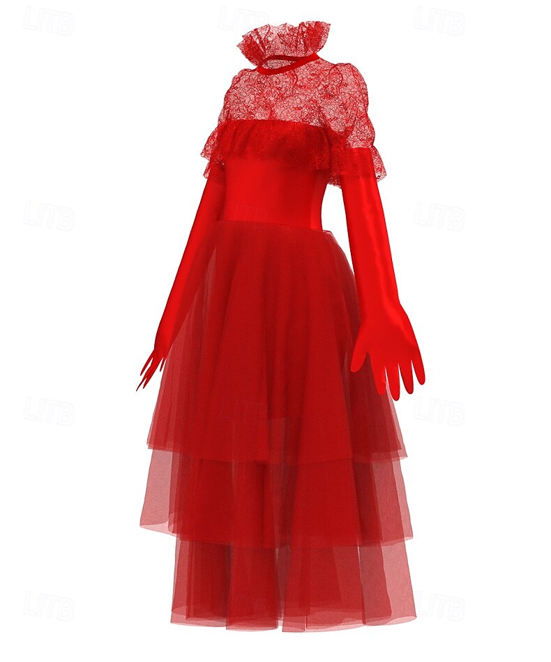 Beetlejuice Lydia Deetz Halloween grupp par kostymer Brudgums kostym Vuxna Par Herr Dam Fest Bröllopsfest Karnival Lätt karnevalsdräkt 2025 - $48.99 –P8