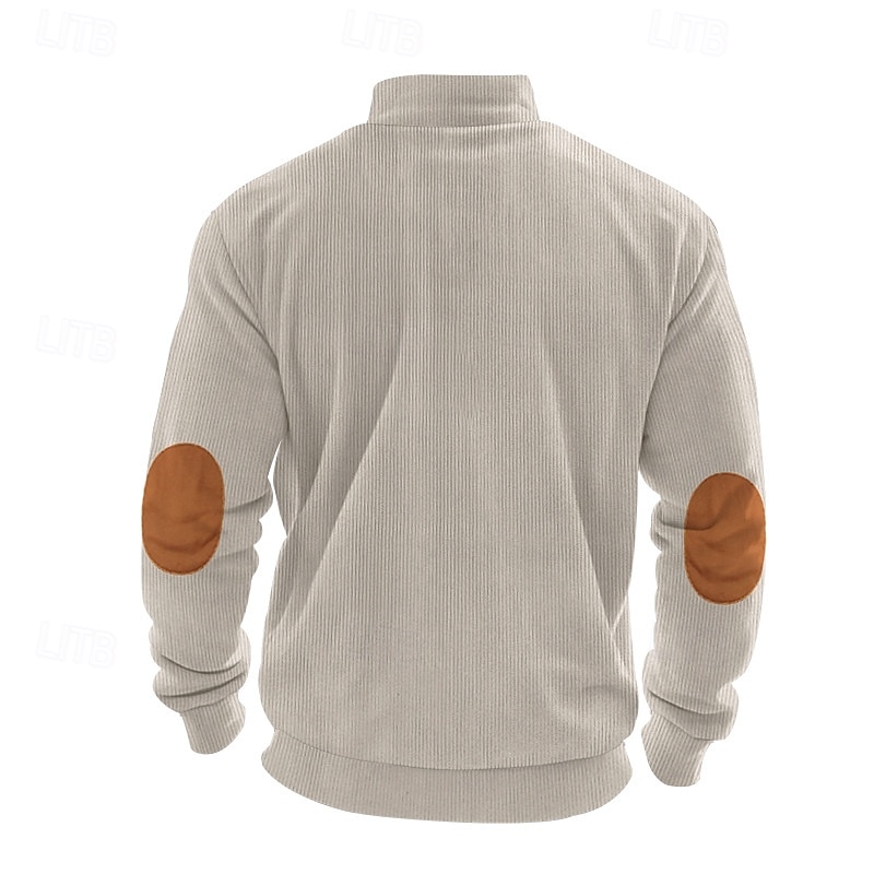 Homme Sweat-shirt Sweat-shirt quart de fermeture éclair Abricot Noir Vert Véronèse bleu marine Gris Demi-zip Bloc de Couleur Patchwork A côtes Texturé Sport & Loisir Quotidien Fête Polyester Velours de 2025 ? $23.99 –P6