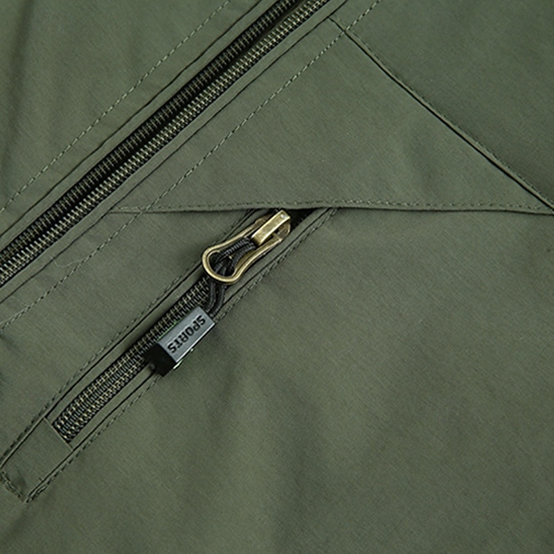 Herr Väst Gilet Fiskeväst Vandringsväst Dagligen Datum Semester Mode Ledigt Vår & Höst Ficka Nylon Bekväm Slät Dragkedja Hög krage Normal Svart Rubinrött Kaki Armégrön Väst 2025 - $24.99 –P7