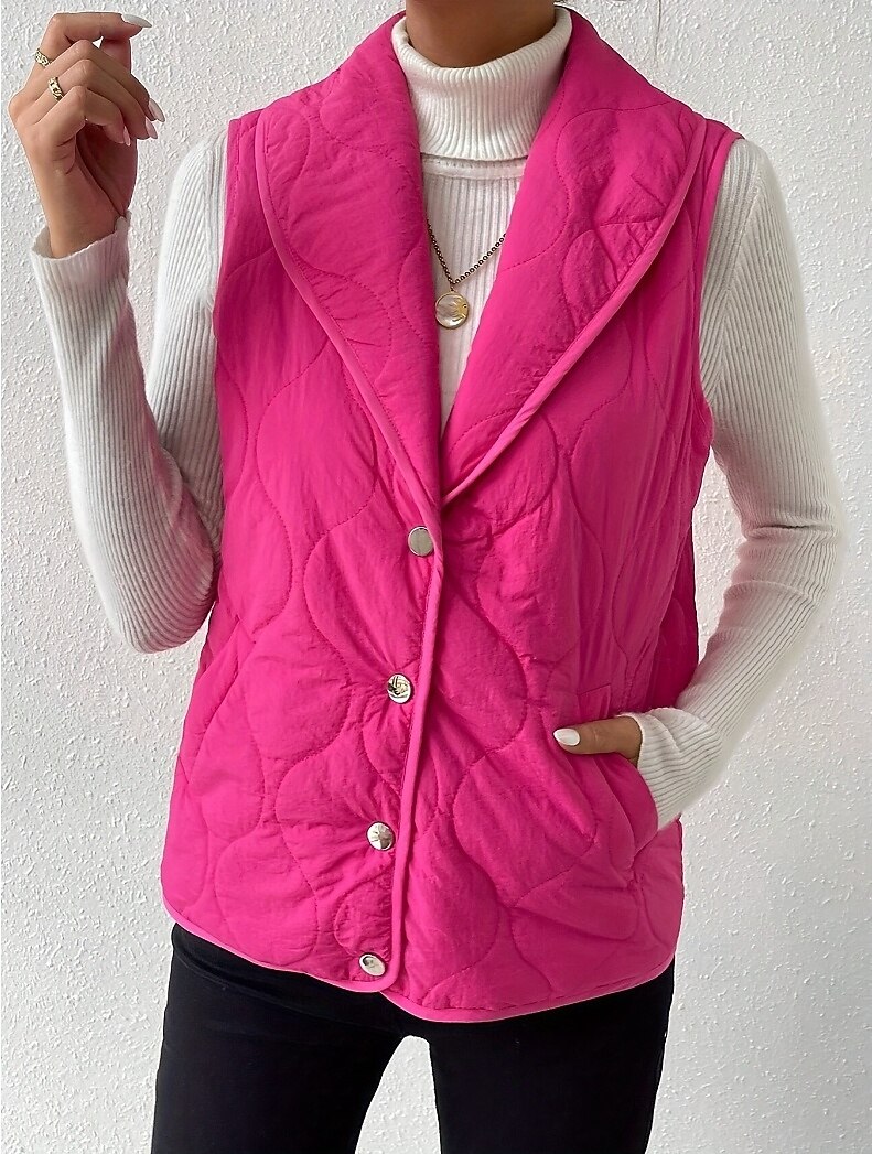 Women's Tunic Elegant Daily Sleeveless Sleeveless V Neck Shirt Collar New Year Rose Pink Spring Fall Winter 2025 - $29.99 –P4