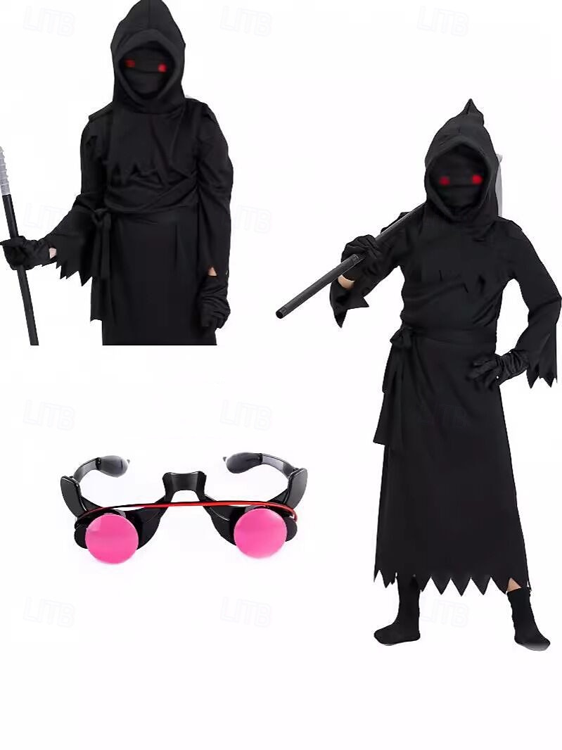 Smrtka předvečer Všech svatých Pláštěnka Cosplay kostým Přehoz Strašidelný kostým Dětské Chlapecké Karneval Plesová maškaráda Párty předvečer Všech svatých Jednoduché Halloweenské kostýmy Oblékněte se 2025 - $32.99 –P3