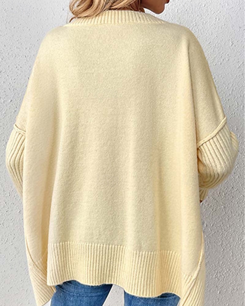 Femme Pull Chandail Elégant Mode du quotidien Couleur unie Col V Tricoté manche longue Hauts longs Tricoter Travail Noir Jaune Automne Hiver de 2025 ? $37.99 –P2
