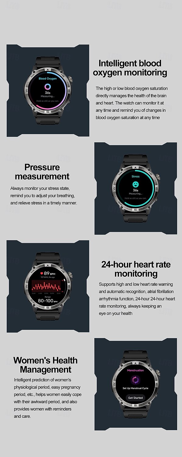 IMOSI GPS HK08 Smart Watch AMOLED Compass Altitude Air Pressure Bluetooth Call World Time 530MAH Sport Tracker Outdoor Clock 2025 - $68.99 –P17