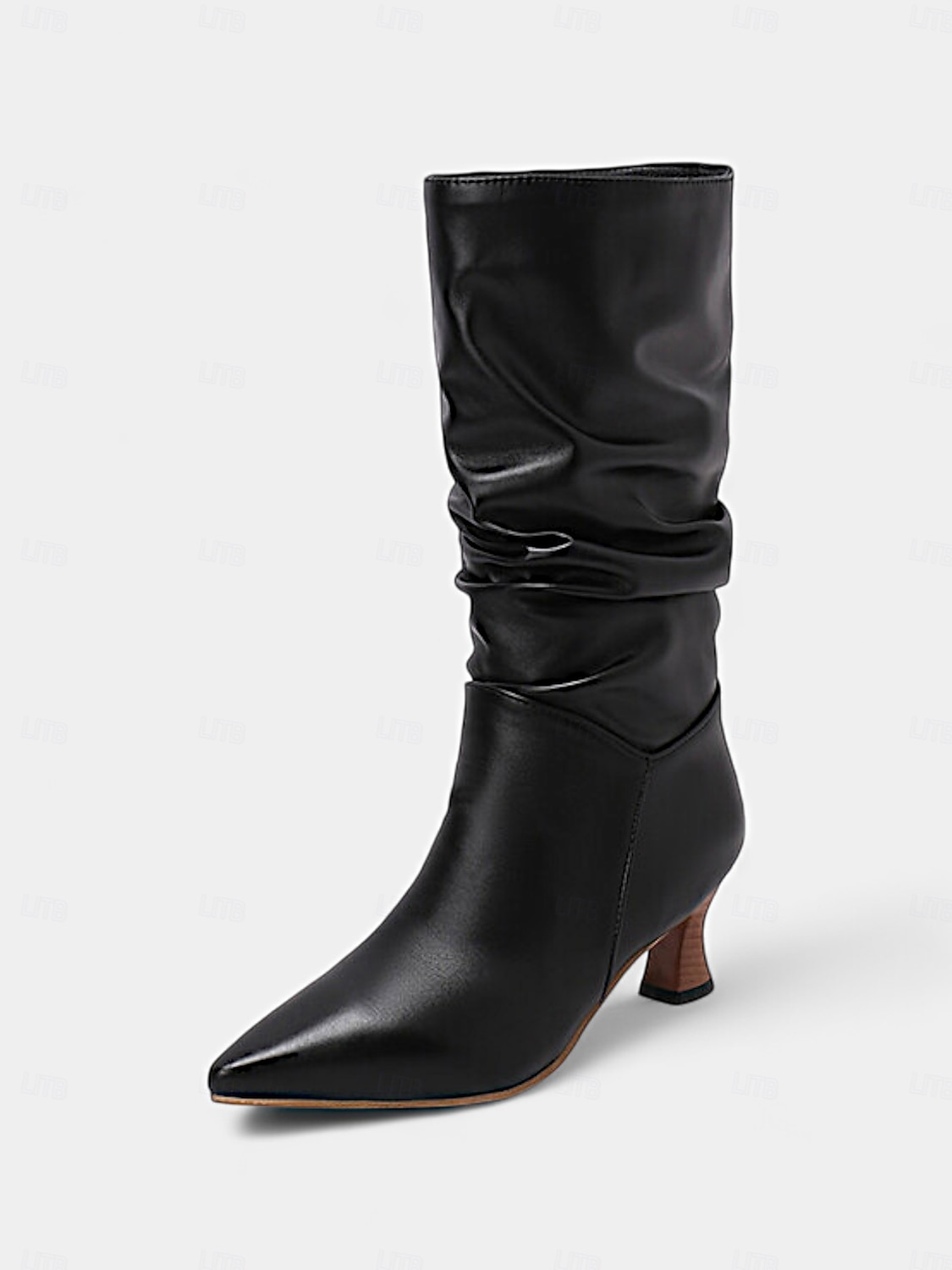 bottes rouges souples mi-mollet pour femmes avec bout pointu et talons aiguilles – chaussures d'hiver à la mode pour les fêtes et les tenues décontractées de 2025 ? $59.99 –P6