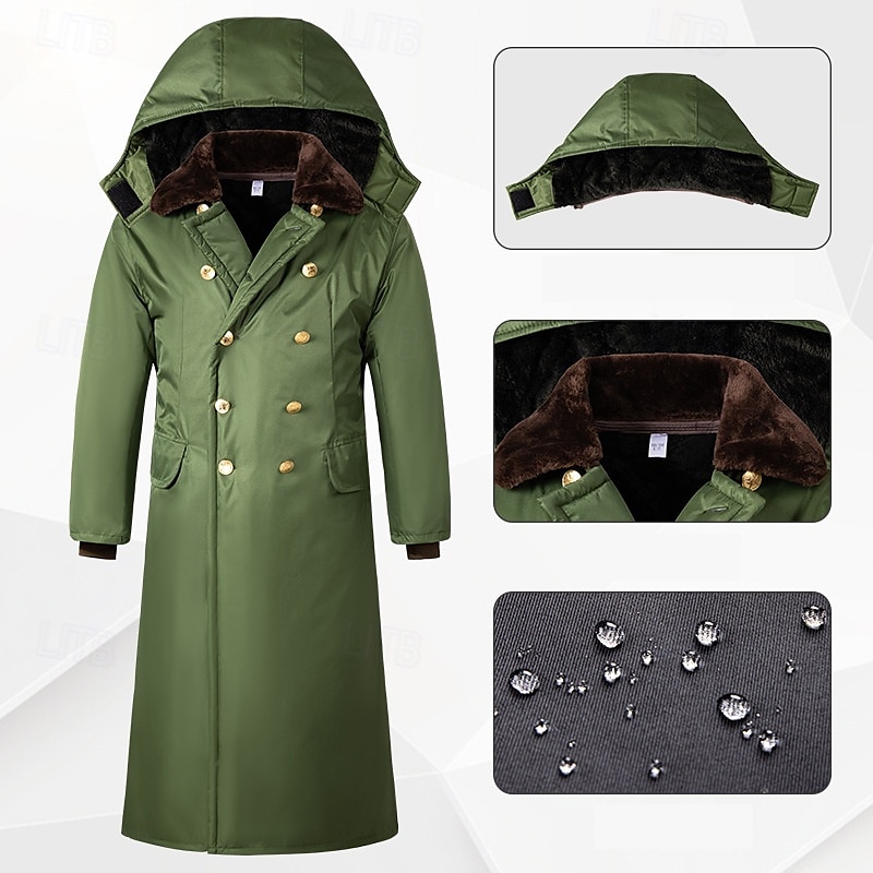 Hombre Abrigo de invierno Chaqueta de lana para senderismo Invierno Al aire libre Mantiene abrigado Forro Polar Resistente al Agua Resistente a arañazos Abrigos Viaje Negro Verde 2025 - $46.99 –P11