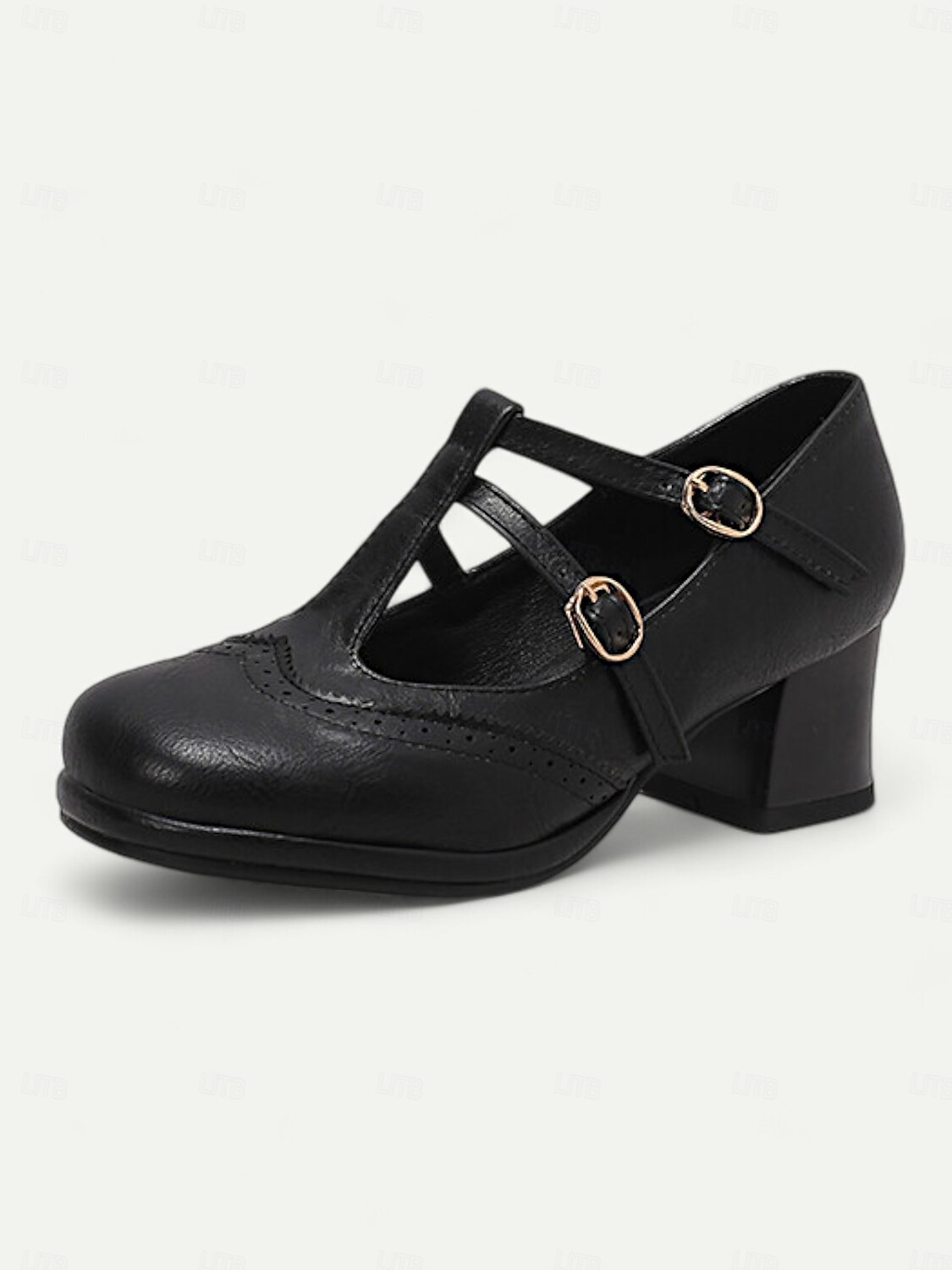 tocuri vintage roșii Mary Jane de damă – curea cu cataramă dublă, toc bloc retro, perfecte pentru ocazii formale și casual 2025 - $54.99 –P6