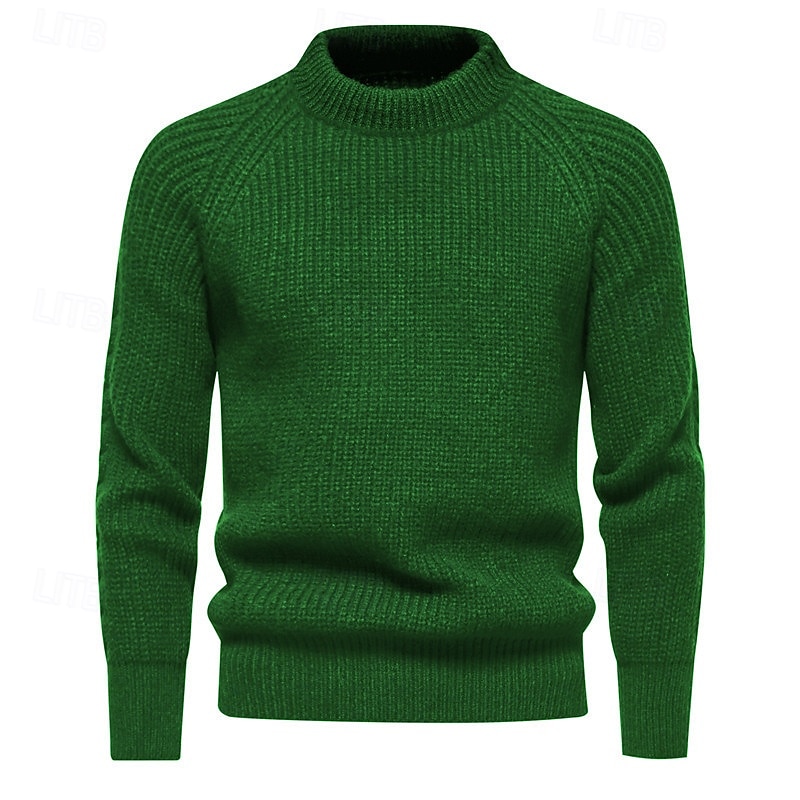 Herren Pullover Gerippt Stricken Normale Oberteile Strick Schmaler Schnitt Glatt Rundhalsausschnitt Moderne zeitgenössische Arbeit Freizeitskleidung Bekleidung Winter Schwarz Blau M L XL 2025 - $35.99 –P4