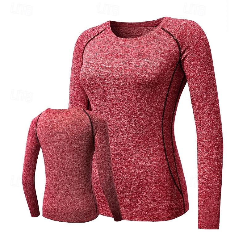 Damskie Koszulka kompresyjna Sportowa koszula Koszulka gimnastyczna Koszula fitness Długi rękaw Tee Tshirt Codzienny Athleisure Jesień Solidne kolory Szybkie wysychanie Miękka Oddychający Trening w 2025 - $18.99 –P6