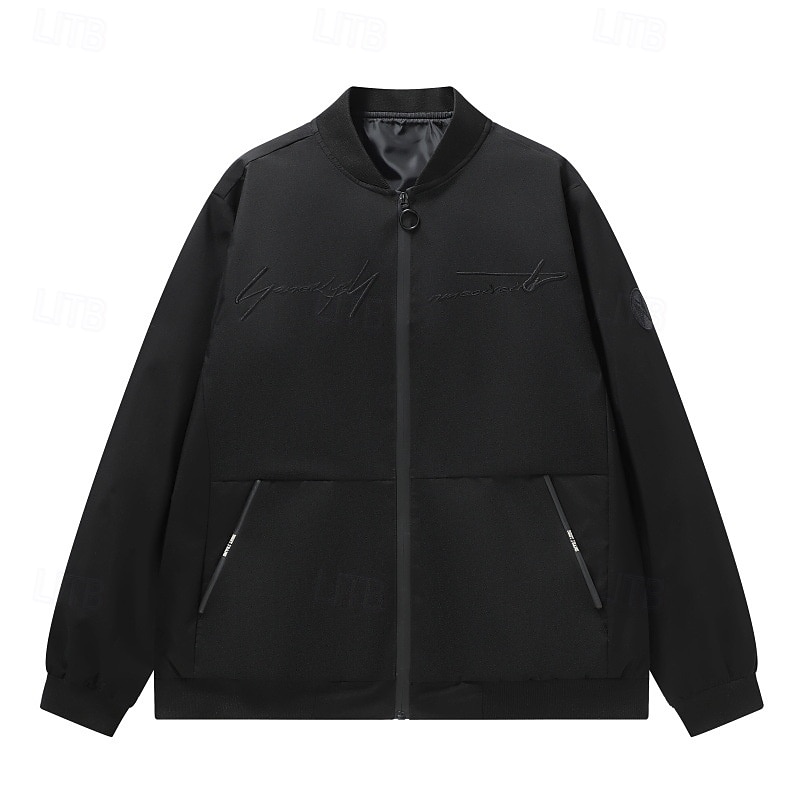 Men's Lightweight Jacket Outdoor Jacket Bomber Jacket Full Zip Spring &  Fall Active Black Navy Blue Dark Green Khaki Light Grey Jacket 2026 - $30.99 –P5