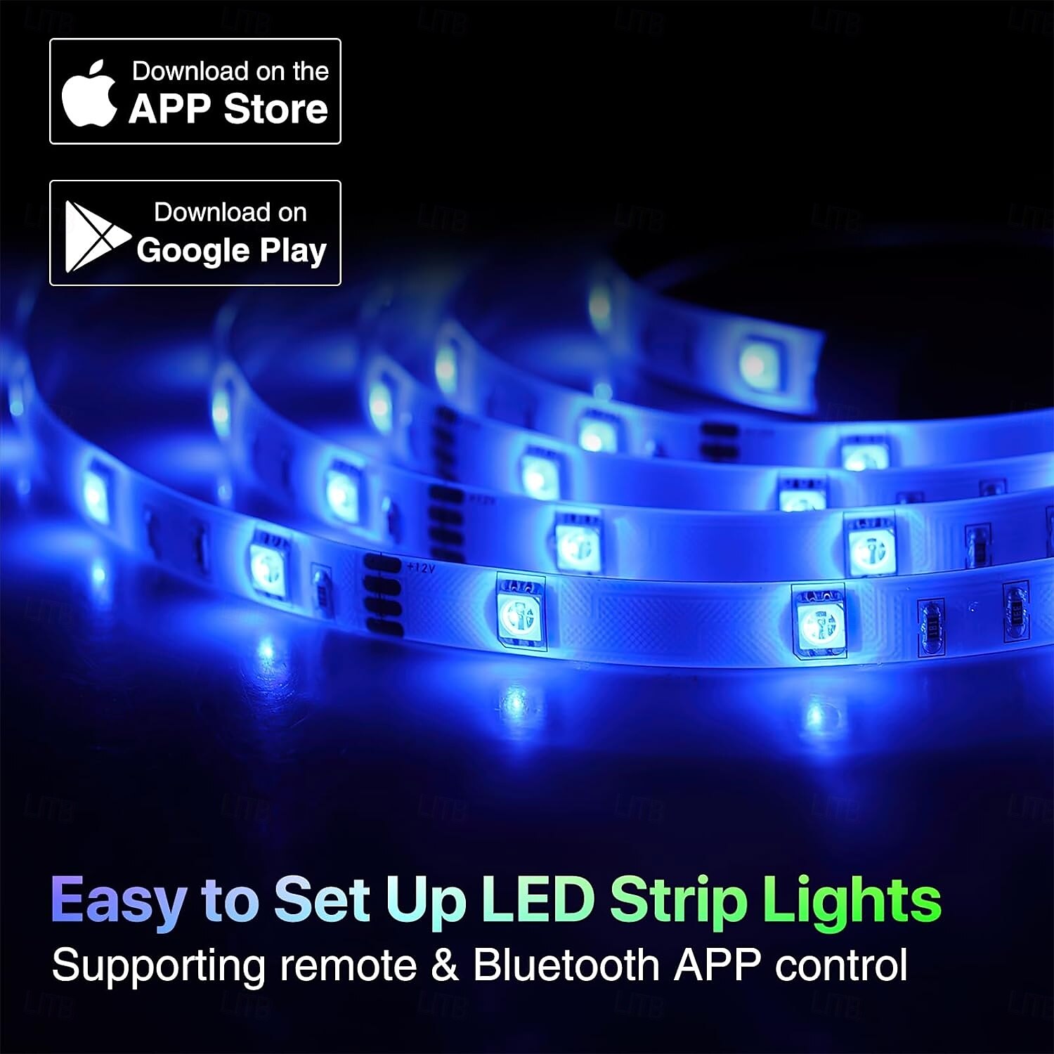 TV Led Lights Strip App Intelligent Control Bluetooth Mesh Smart Waterproof 5050 RGB SMD with IR 24 Key Controller USB Port DC5V 2025 - $16.49 –P11