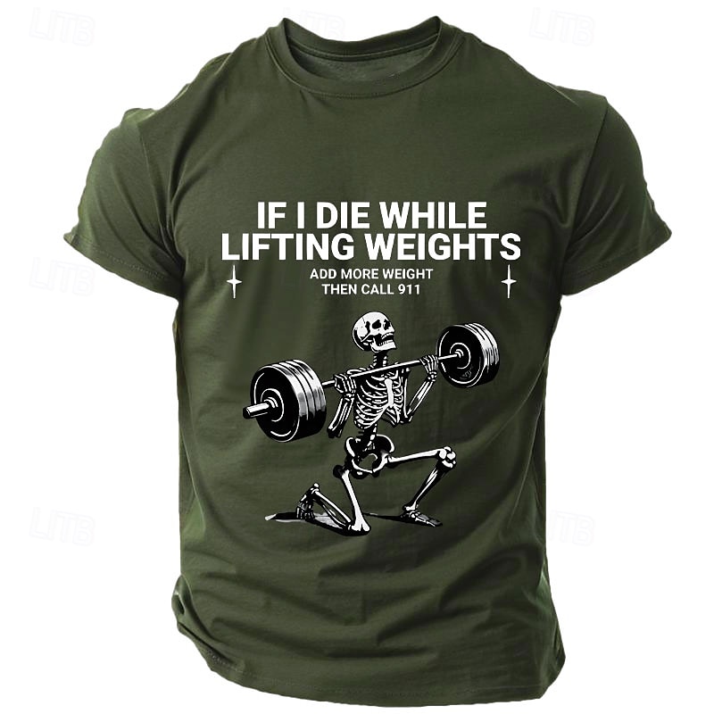 Herr Dödskalle Rolig brevtryck T-shirt T-tröja 100 % bomull Kortärmad Grafisk Skjorta Svart Armégrön Mörkblå Bekväm t-shirt Gata Utomhussport Modedesignerkläder 2025 - $15.99 –P4