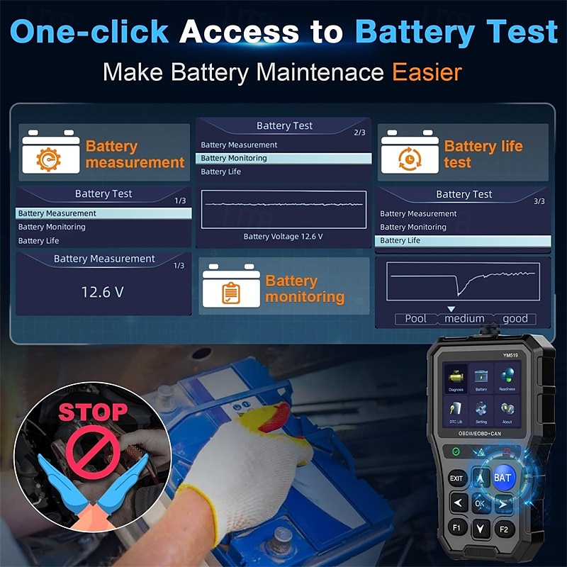 2025年 車用 OBD2 スキャナー バッテリー テスター カラー スクリーン コード リーダー 簡単セットアップ エンジン障害ライトをクリア 診断スキャン ツール 電圧読み取り  コレクション – $77.99 –P4