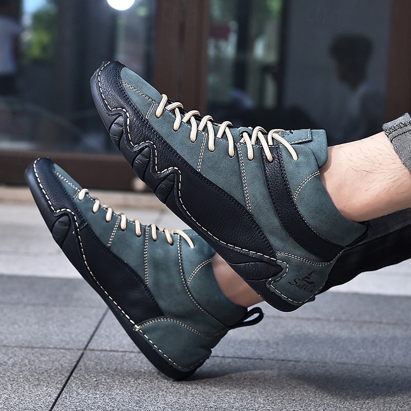 sneakers casual alte con lacci leggere da uomo – comode in finta pelle scamosciata e design in pelle per l'uso quotidiano e all'aperto del 2025 a $46.99 –P3