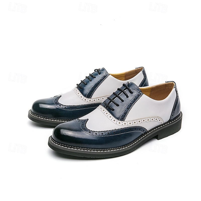Men's Two-Tone Faux Leather Wingtip Oxford Gatsby Shoes – Vintage 1920s Brogue Spectator Dress Shoes for Wedding, Prom, Swing Dance, Roaring Twenties Party 2025 - $54.99 –P7