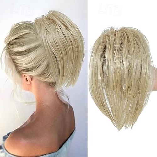 Cordon Queue-de-cheval Doux / Naturel / Faciliter l'habillage Cheveux Synthétiques Pièce de cheveux Extension des cheveux Droit Court Soirée / Fête / Soirée / du quotidien de 2025 ? $11.49 –P3