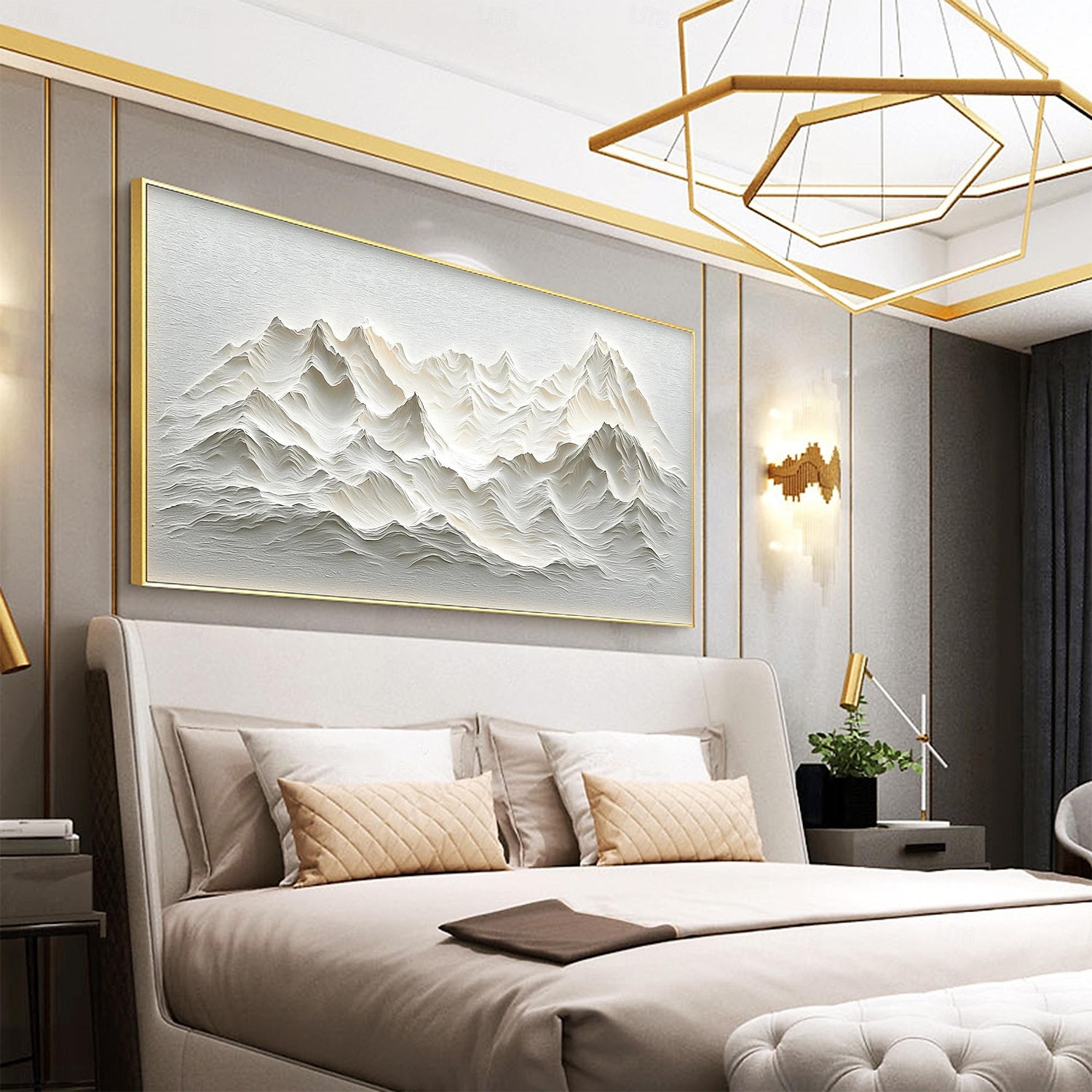 Handmade Original Snow Mountain Oil Painting On Canvas  Abstract Texture Winter Landscape Wall Art for Home Decor With Stretched Frame/Without Inner Frame Painting 2025 - $150.99 –P5