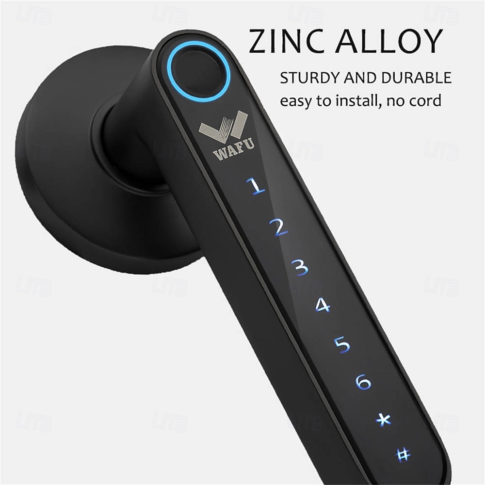 WAFU WF-016 Smart Biometric Fingerprint Door Lock Smart Bluetooth Password Handle Lock APP Unlock Keyless Entry  USB Battery 2025 - $127.99 –P12