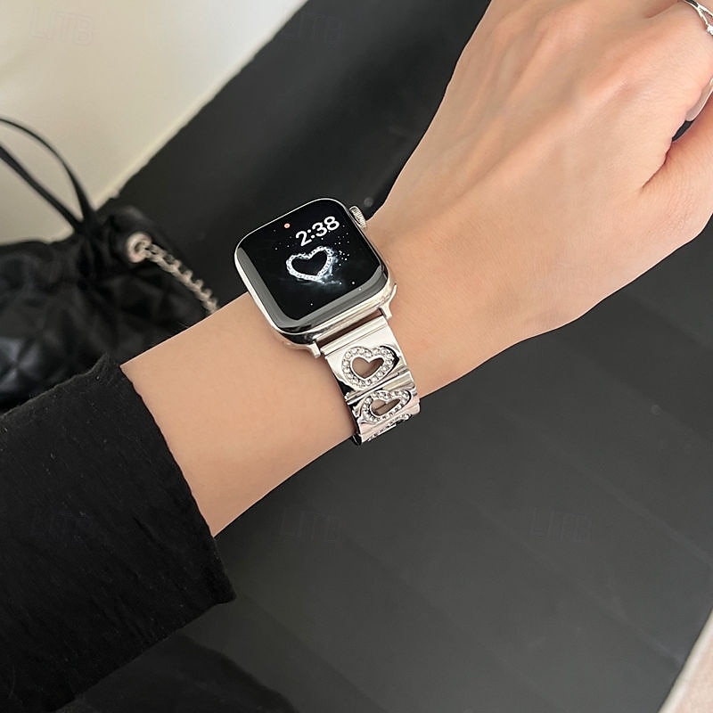 2025年 Solo Loop と互換性があります Apple Watch ウォッチバンド 38mm 40mm 41mm 42mm 44mm 45mm 49mm 女性 グリッター素材 ブリンブリンダイヤモンド 合金 交換用時計バンド のために iwatch Ultra 2 Series 9 8 7 SE 6 5 4 3 2 1  コレクション – $23.99 –P6