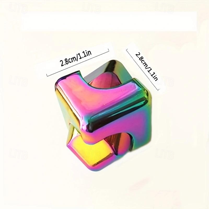 Square Magic Dice Metal Rotate Cube Fidget Spinner Antistress EDC Fingertip Toys, Rainbow Hand Spinning Learning Vent Desktop Game For Special Needs Adhd Autism Halloween Christmas Gifts 2025 - $16.99 –P3