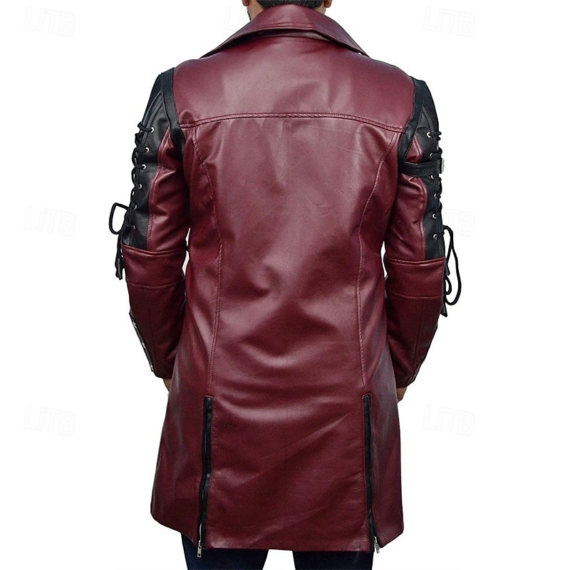 Per uomo Giacca di pelle sintetica Giacca da motociclista Giacca in pelle rossa Giacca da moto Giornaliero Da mare Antivento Tenere al caldo Lacci Tasche Autunno inverno Liscio Di tendenza Classico del 2026 a $85.99 –P4