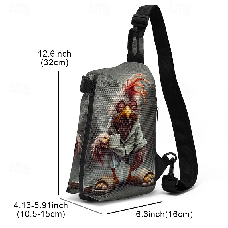 Funny Cartoon Rooster Sling Bag with Adjustable Strap – Casual Lightweight Crossbody Bag for Everyday Use 2025 - $32.99 –P5