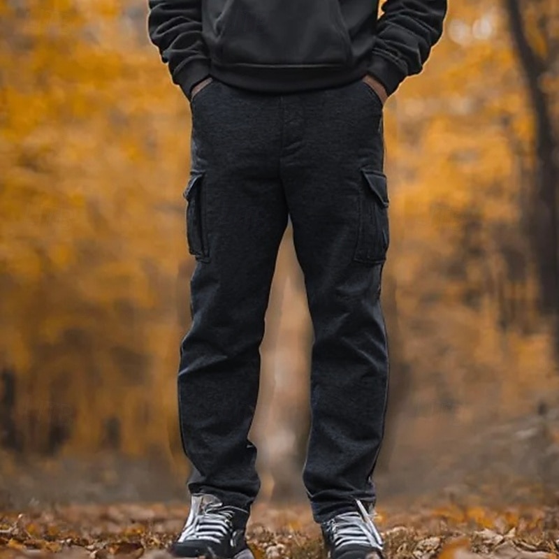 Per uomo Pantaloni in pile Pantaloni della tuta Pareggiatore Pantaloni Pantaloni della tuta cargo A cordoncino Vita elastica Multi tasca Liscio Comfort Traspirante Lunghezza intera Informale del 2026 a $22.99 –P2