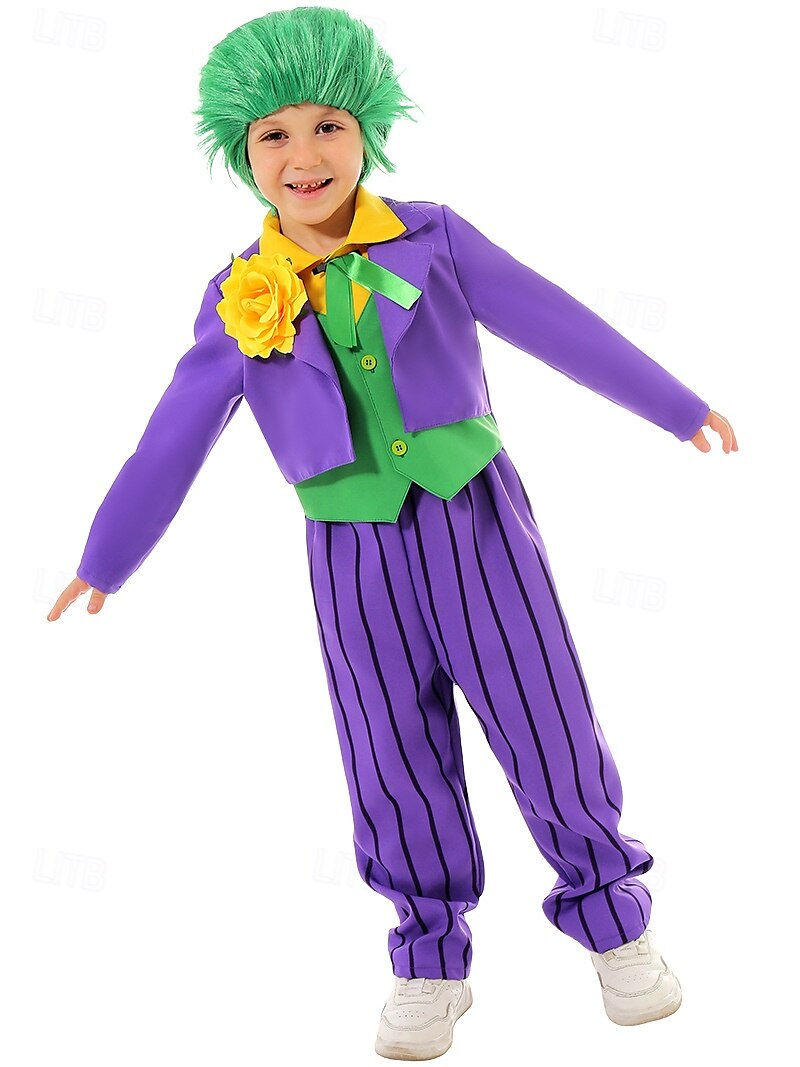 Sebevražedný oddíl Žolík Klaun Úbory Cosplay Paruky Dětské Chlapecké Cosplay kostým Večírek Karneval Plesová maškaráda Jednoduchý karnevalový kostým 2025 - $46.99 –P4