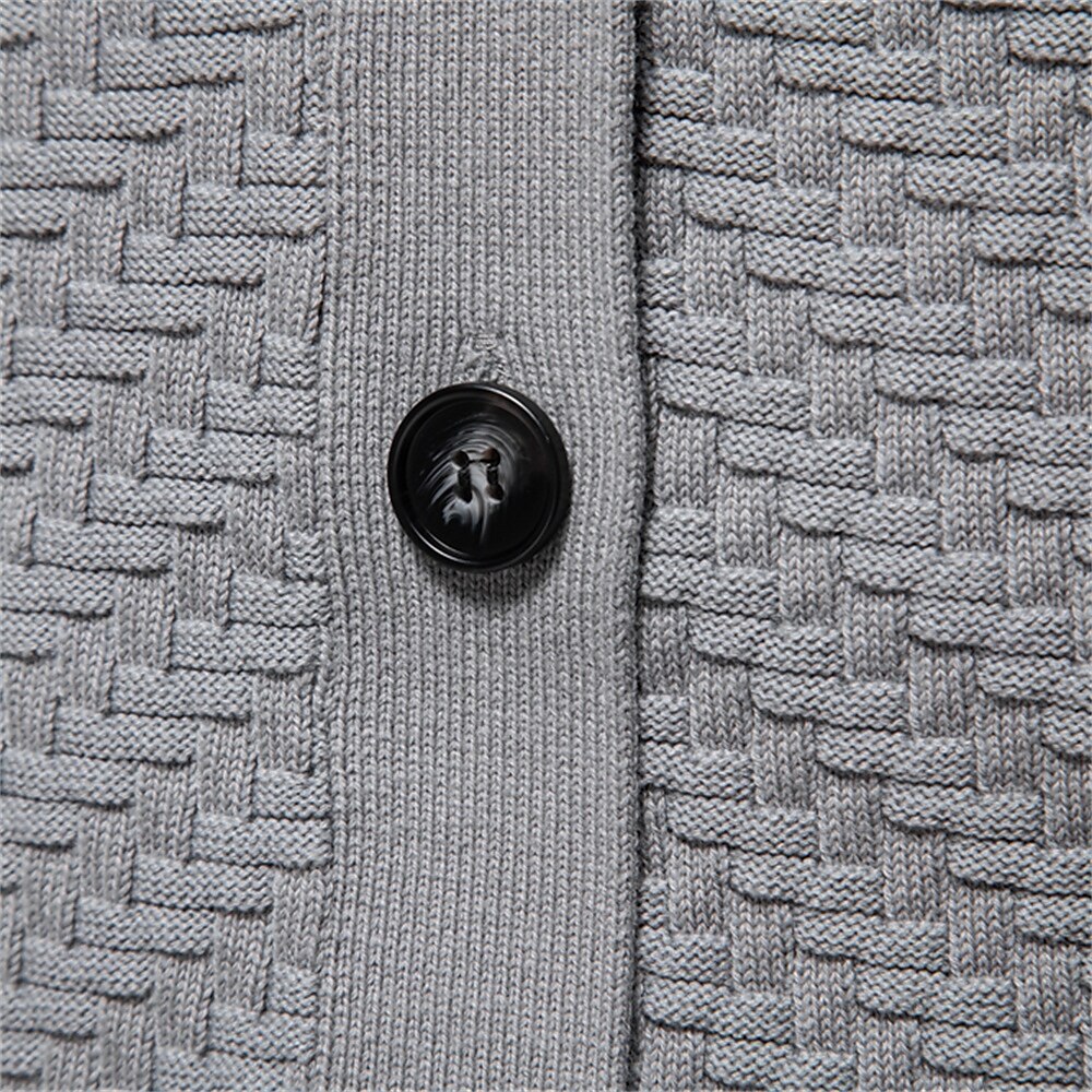 pulovere cardigan din bumbac noi pentru bărbați, cu decolteu în V, pulovere casual din tricot social, cardigane pentru bărbați 2025 - $44.99 –P3