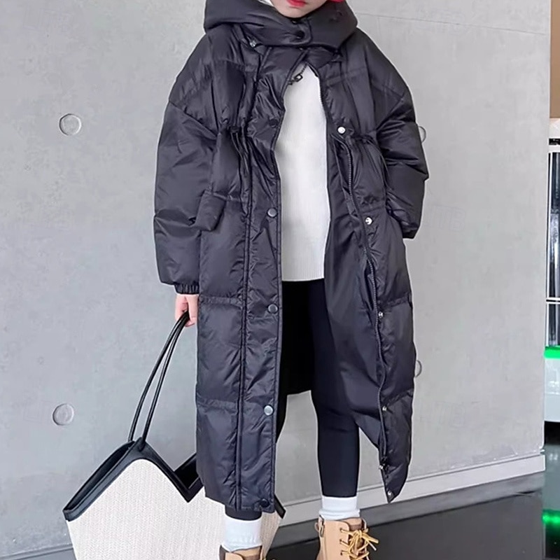 Infantil Para Meninas Plumagem Côr Sólida Moda Bolsos Escola Casaco agasalhos 4-12 anos Outono Preto de 2025 por $44.99 –P10