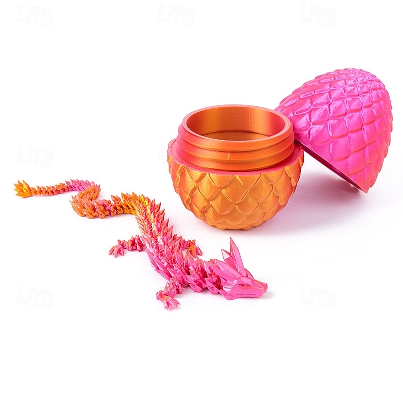3D drukowane smocze jajo tajemniczy kryształowy smok zabawki fidget, ruchomy smok dekoracja biurka domowego wielkanocna niespodzianka jaja dinozaurów zabawki fidget dla dorosłych dla autyzmu 2025 - $33.99 –P9