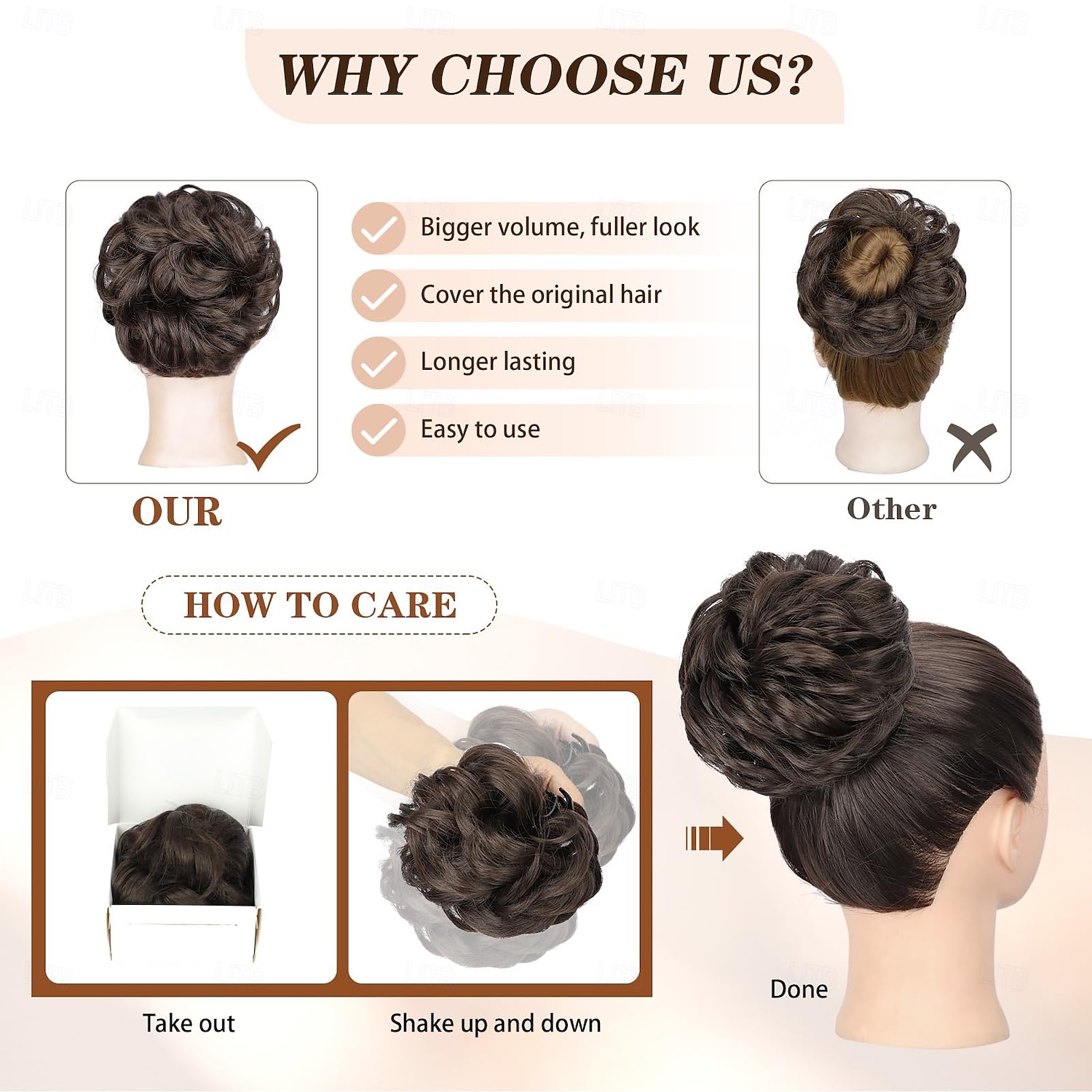 Messy Bun Hair Piece Claw Clip in Buns Ponytail Hair Extension Clip in Hair Piece for Women Girls Scrunchies Extensions 2025 - $7.99 –P5