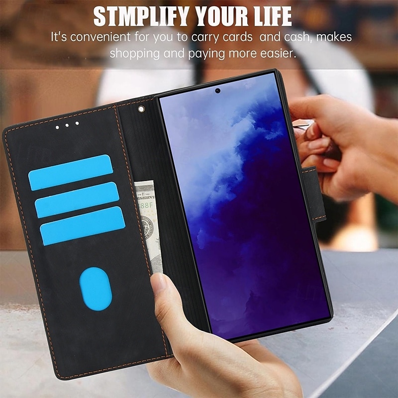 телефон Кейс для Назначение SSamsung Galaxy S24 S23 S22 S21 Ultra Plus А55 А35 А25 А15 5Г S20 FE S25 Ультра Кошелек для карт Полная защита тела с ремешком на запястье Откидная подножка 2025 - $18.99 –P10
