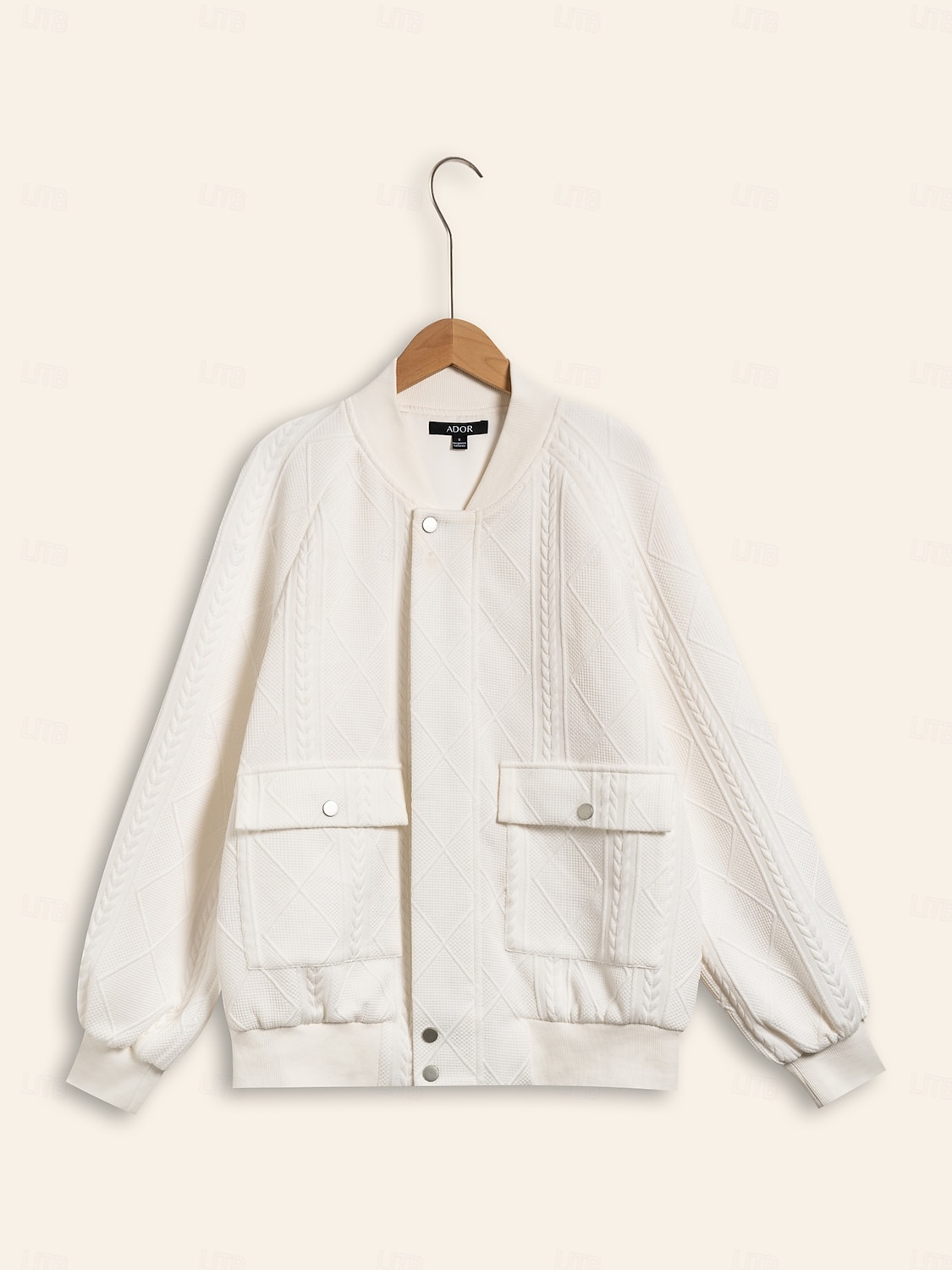casual σακάκι bomber με μανίκια ρεγκλάν με λαιμόκοψη 2025 - $62.99 –P8