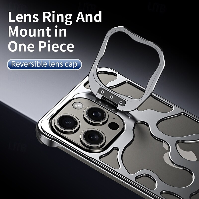 Phone Case For iPhone 16 iPhone 16 Pro iPhone 16 Pro Max iPhone 15 iPhone 15 Pro Max iPhone 14 Pro Max iPhone 13 Pro Max Back Cover with Stand Holder Shockproof Retro Aluminum Alloy 2025 - $36.99 –P6